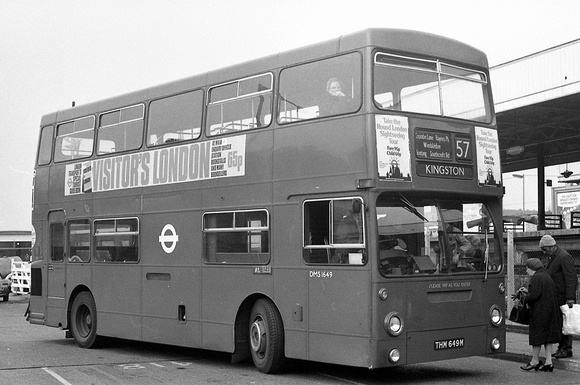 Route 57, London Transport, DMS1649, THM649M