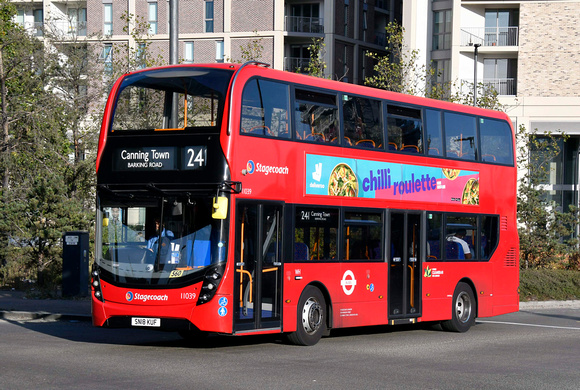 Route 241, Stagecoach London 11039, SN18KUF, Canning Town