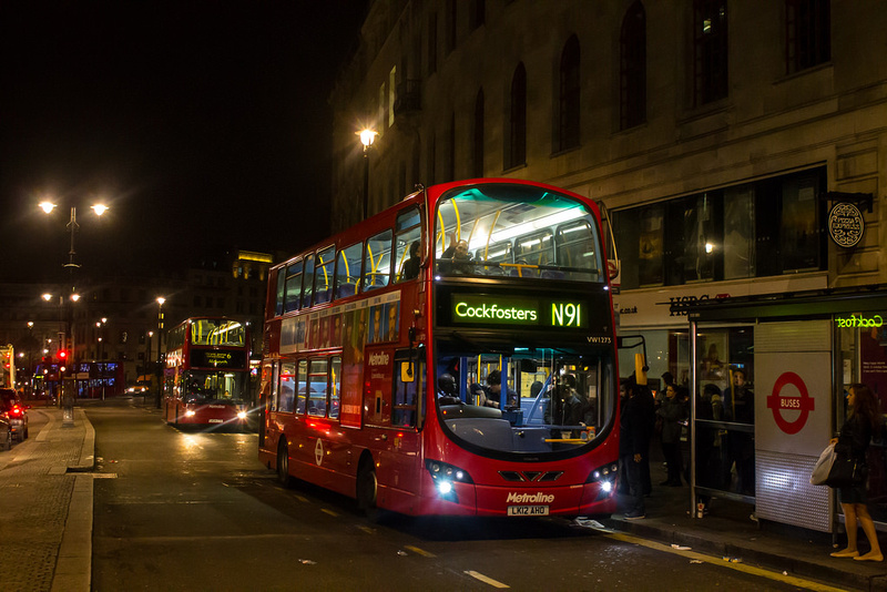 London Bus Routes | Route N91: Cockfosters - Trafalgar Square