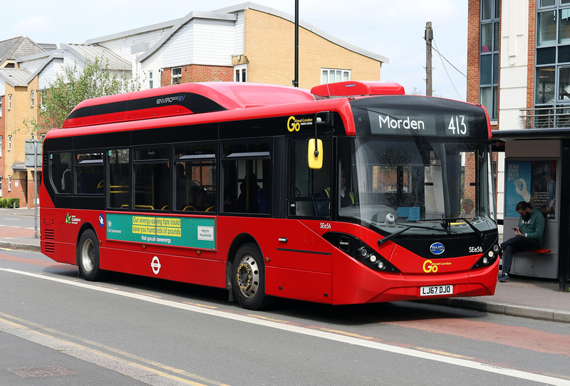 London Bus Routes | Route 413: Morden - Sutton, Bushey Road