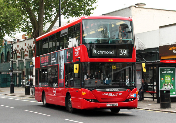 Route 391, London United RATP, SP158, YP59OET, Chiswick High Road