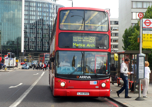 Route 159, Arriva London, VLA156, LJ55BSO, Westminster Bridge