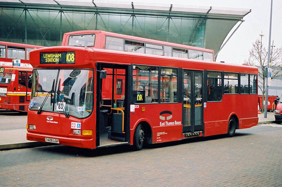 Route 108, East Thames Buses, DC5, T428LGP, Stratford