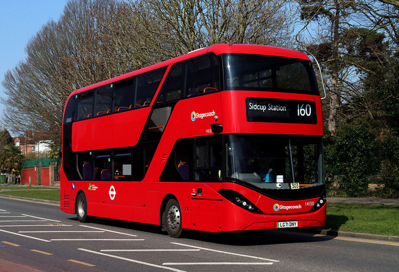Route 160, Stagecoach London 14150, LG71DNY, Eltham