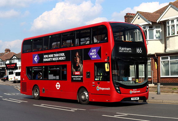 Route 165, Stagecoach London 11079, YX19OMF, Romford