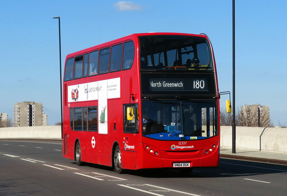Route 180, Stagecoach London 12337, SN64OGK, Abbey Wood