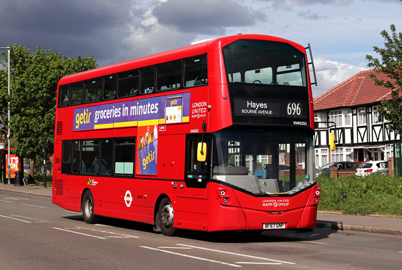 Route 696, London United RATP, VH45251, BF67GNP, Hayes