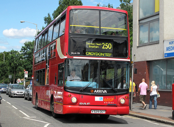 Route 250, Arriva London, DLA129, V329DGT, Croydon