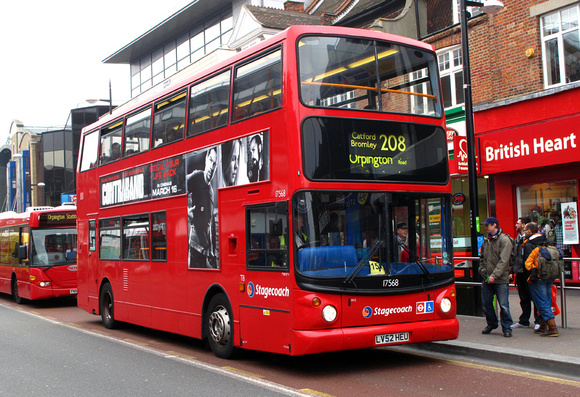 Route 208, Stagecoach London 17568, LV52HEU, Bromley
