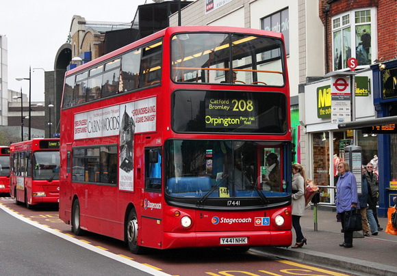 Route 208, Stagecoach London 17441, Y441NHK, Bromley