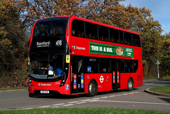 Route 498, Stagecoach London 10338, SN16OKW, Harold Park