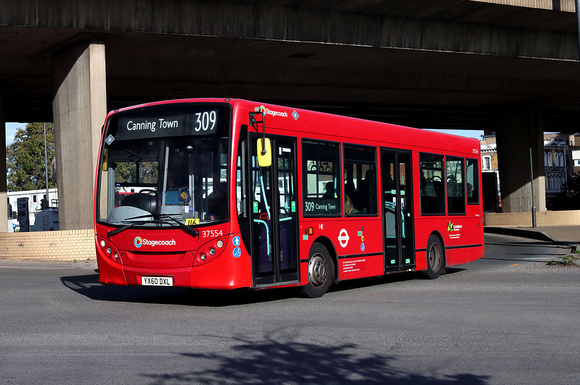 Route 309, Stagecoach London 37554, YX60DXL, Canning Town