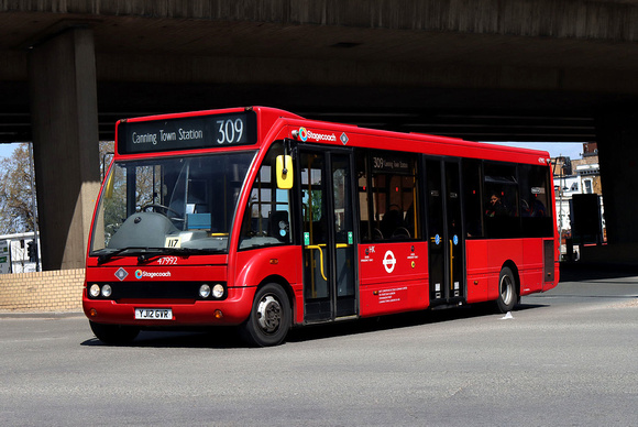 Route 309, Stagecoach London 47992, YJ12GVR, Canning Town