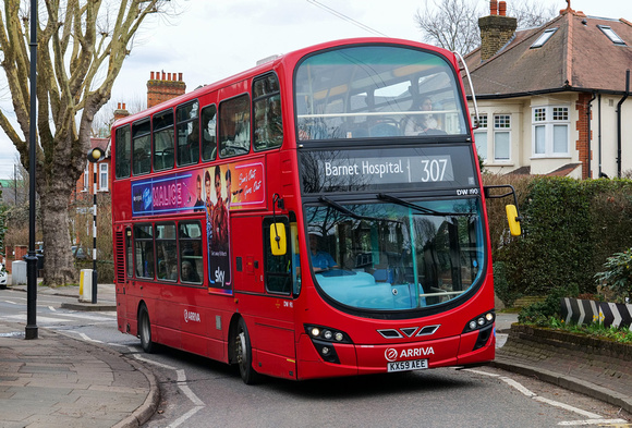 Route 307, Arriva London, DW190, KX59AEE, Enfield