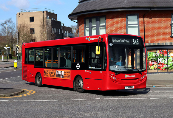 Route 346, Stagecoach London 37581, YX65RMY, Harold Wood