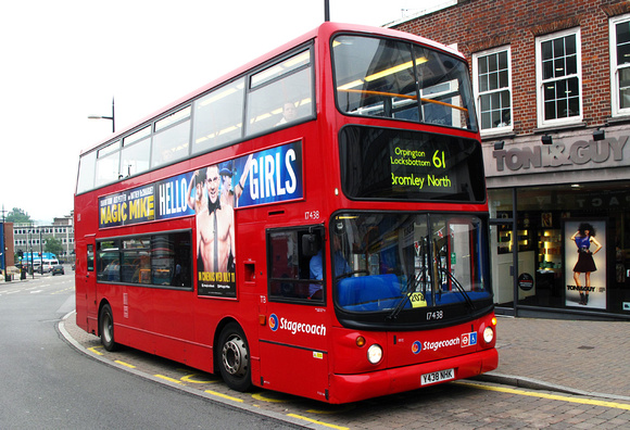 Route 61, Stagecoach London 17438, Y438NHK, Bromley South