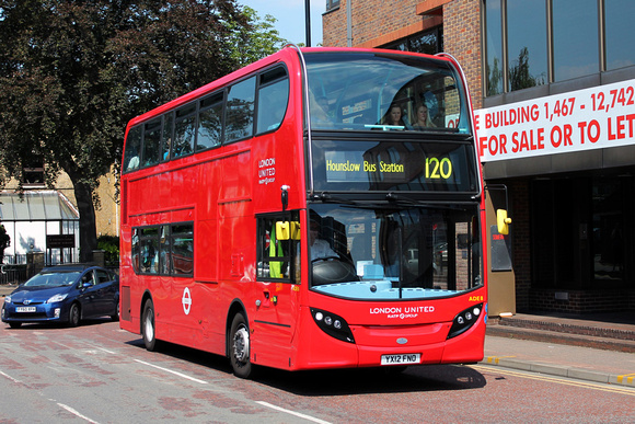 Route 120, London United RATP, ADE8, YX12FNO