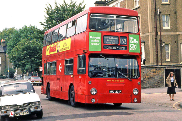 Route 152, London Transport, DM1231, KUC231P, Surbiton
