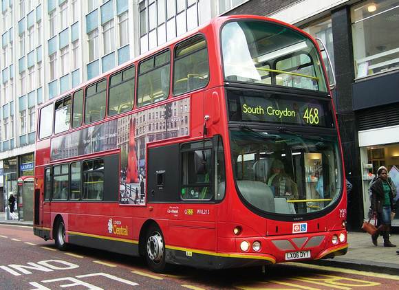 Route 468, London Central, WVL213, LX06DYT, Croydon