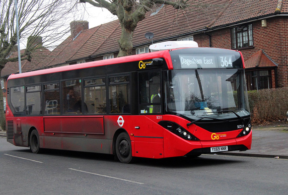 Route 364, Go Ahead London, SE311, YX69NNR, Dagenham Heathway