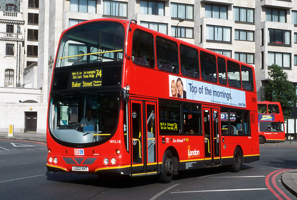 Route 74, London General, WVL18, LG02KHT, Marble Arch