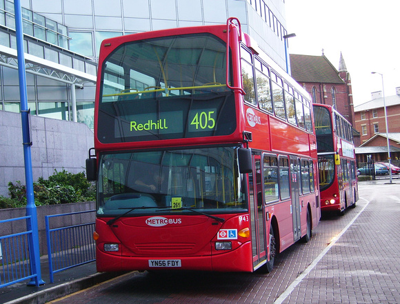 Route 405, Metrobus 943, YN56FDY, Croydon