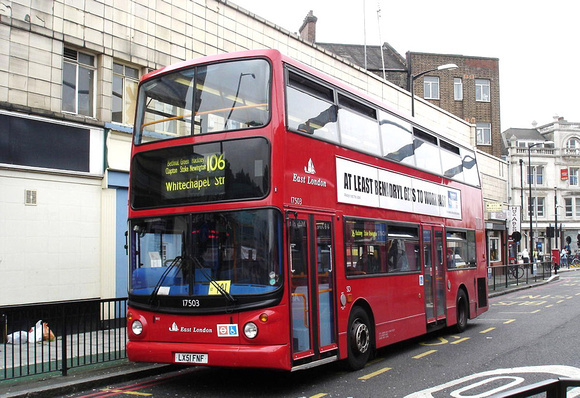 Route 106, East London ELBG 17503, LX51FNF, Finsbury Park