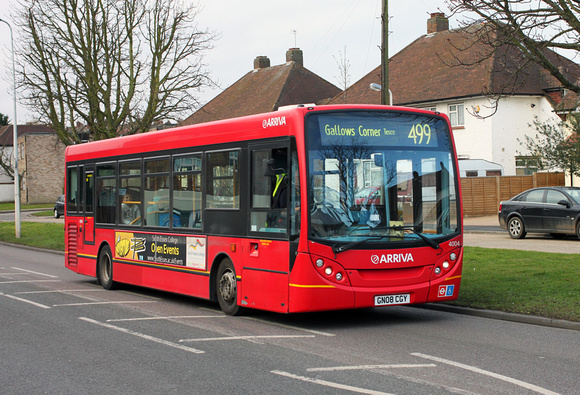 Route 499, Arriva Southend 4004, GN08CGY, North Romford