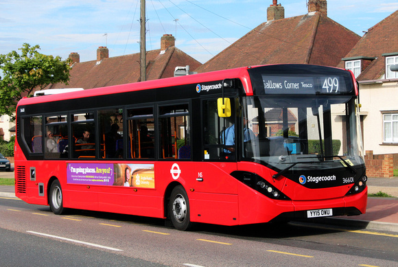 Route 499, Stagecoach London 36601, YY15OWU, Havering Road