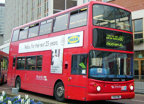 Route 60, Travel London, TA72, YN51KWG, Croydon
