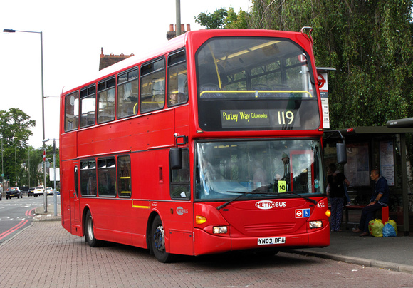 Route 119, Metrobus 455, YN03DFA, Bromley North