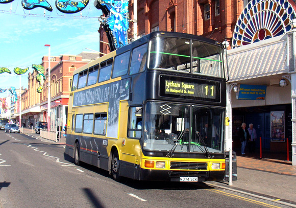 Route 11, Blackpool Transport 374, M374SCK, Blackpool