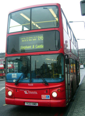 Route 196, Travel London, TA33, Y133HWB, Elephant & Castle