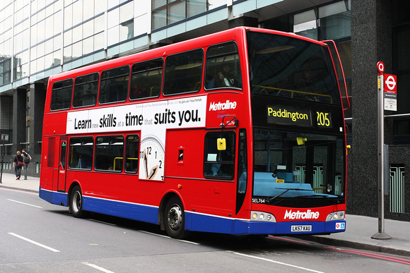 Route 205, Metroline, SEL764, LK57KAU, London Wall
