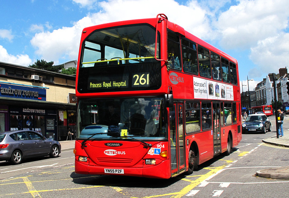 Route 261, Metrobus 904, YN55PZF, Bromley