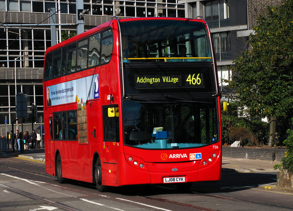 Route 466, Arriva London, T56, LJ08CYK, Croydon