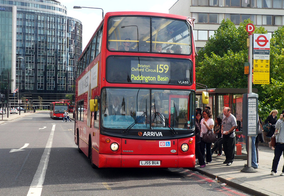Route 159, Arriva London, VLA150, LJ55BUA, Westminster Bridge