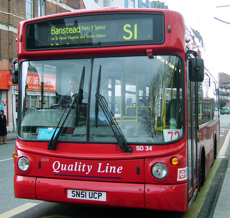 Route S1, Quality Line, SD34, SN51UCP, Mitcham