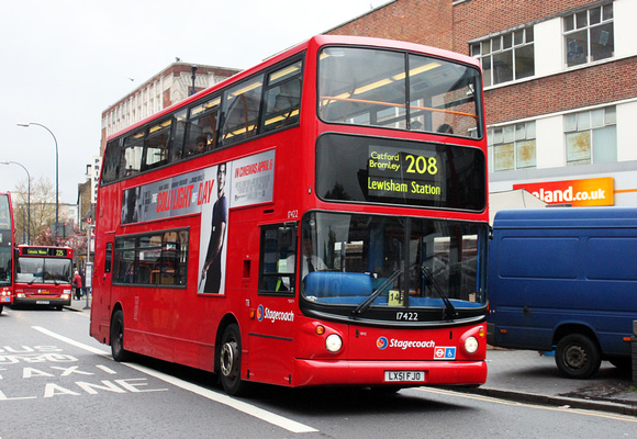 Route 208, Stagecoach London 17422, LX51FJO, Lewisham