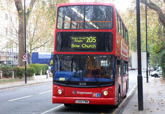 Route 205, Stagecoach London 18210, LX04FWW, Paddington