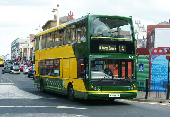 Route 14, Blackpool Transport 308, PJ02PYS, Blackpool
