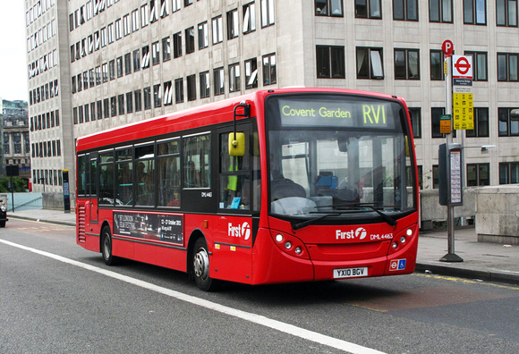 Route RV1, First London, DML44163, YX10BGV, Waterloo Bridge