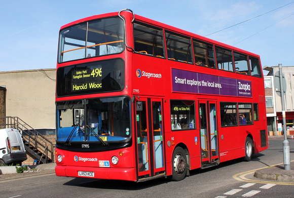 Route 496, Stagecoach London 17995, LX53KCE, Romford