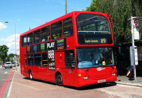 Route 119, Metrobus 444, YV03RCZ, Bromley