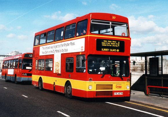 Route 1, Capital Citybus 317, GYE457W, Waterloo Bridge