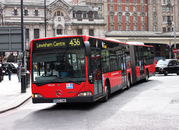 Route 436, London Central, MAL34, BN52GWE, Victoria