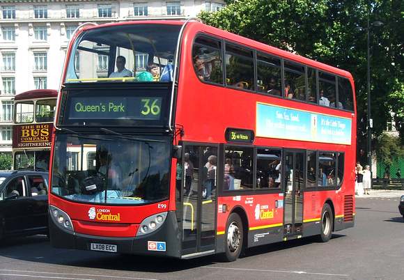 Route 36, London Central, E99, LX08ECC, Marble Arch