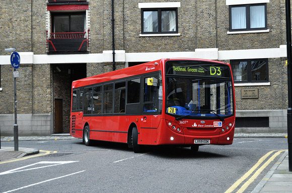 Route D3, East London ELBG 36073, LX59EDK, Wapping