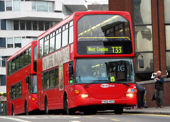 Route T33, Metrobus 444, YV03RCZ, Croydon