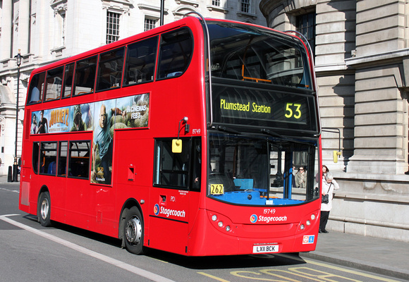 Route 53, Stagecoach London 19749, LX11BCK, Whitehall